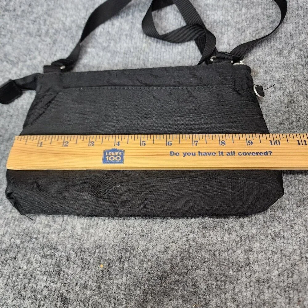 Baggallini Black Nylon Crossbody Zipper Front Pocket Handbag Bag Purse Organizer